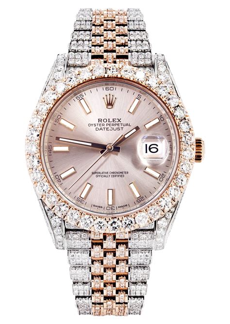 rolex datejust 41 rose gold diamond dial|Rolex Datejust diamond price.